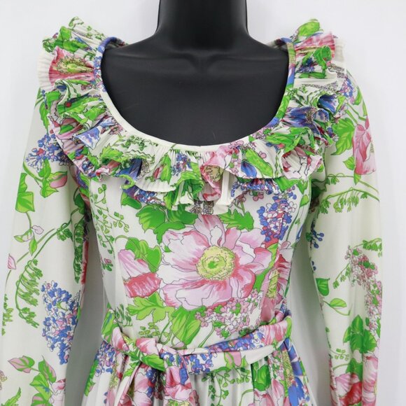 Victor Costa Floral Dress Womens S White Y2K Dainty Bloomcore Romantic Vintage - Picture 4 of 16